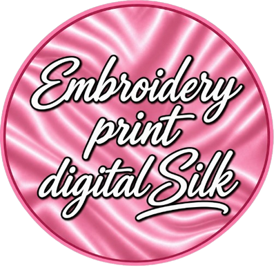 Embroidered Digital Print Silk
