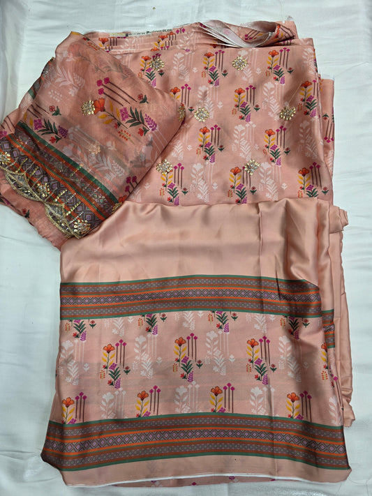 Embroidered Digital Printed Silk 🌸| Elegant Premium Collection