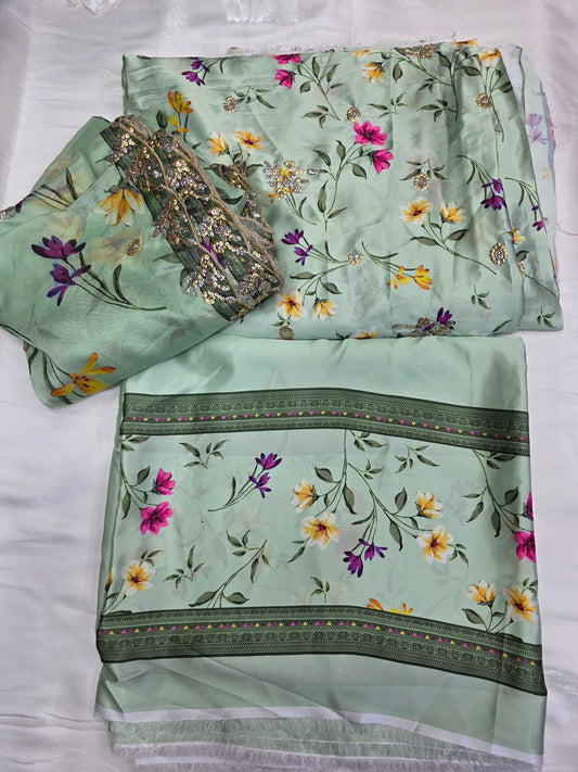 Embroidered Digital Printed Silk 🌸| Elegant Premium Collection