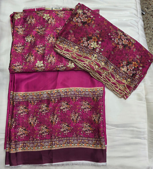 Embroidered Digital Printed Silk 🌸| Elegant Premium Collection