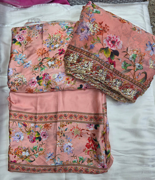 Embroidered Digital Printed Silk 🌸| Elegant Premium Collection