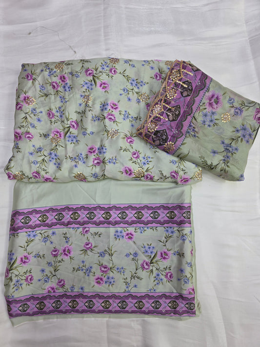 Embroidered Digital Printed Silk 🌸| Elegant Premium Collection