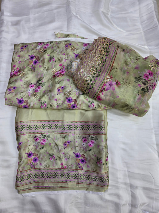 Embroidered Digital Printed Silk 🌸| Elegant Premium Collection