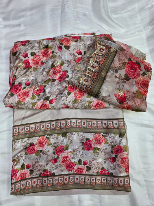 Embroidered Digital Printed Silk 🌸| Elegant Premium Collection
