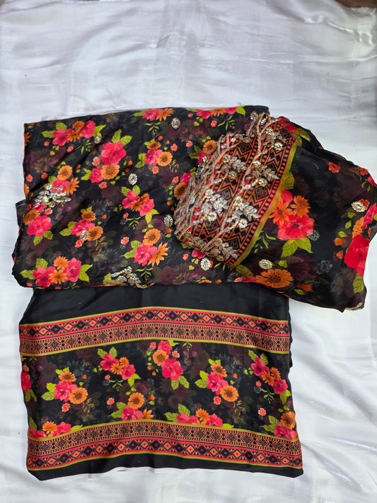 Embroidered Digital Printed Silk 🌸| Elegant Premium Collection