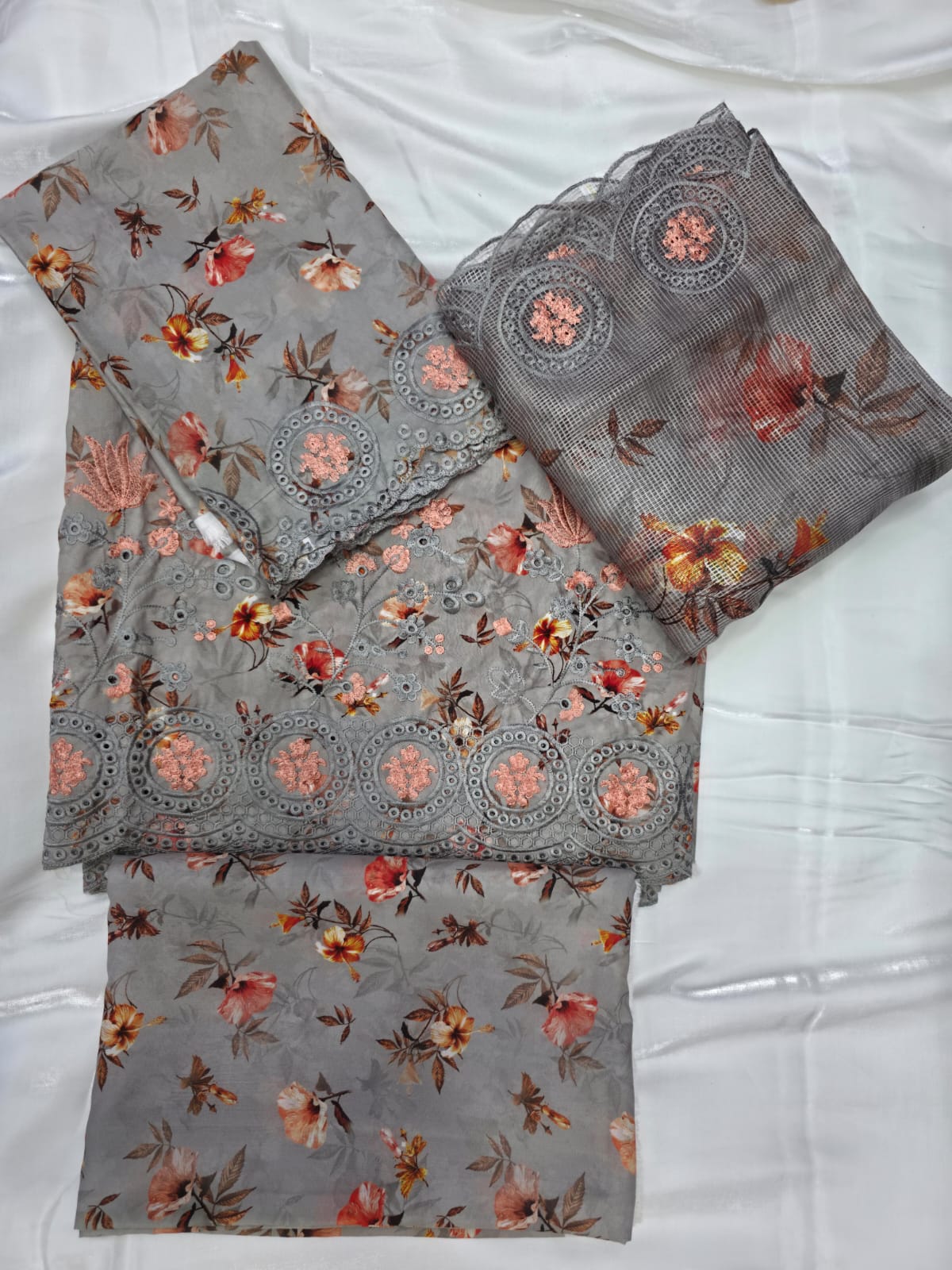 Embroidered Chicken Kari Printed Swiss Lawn