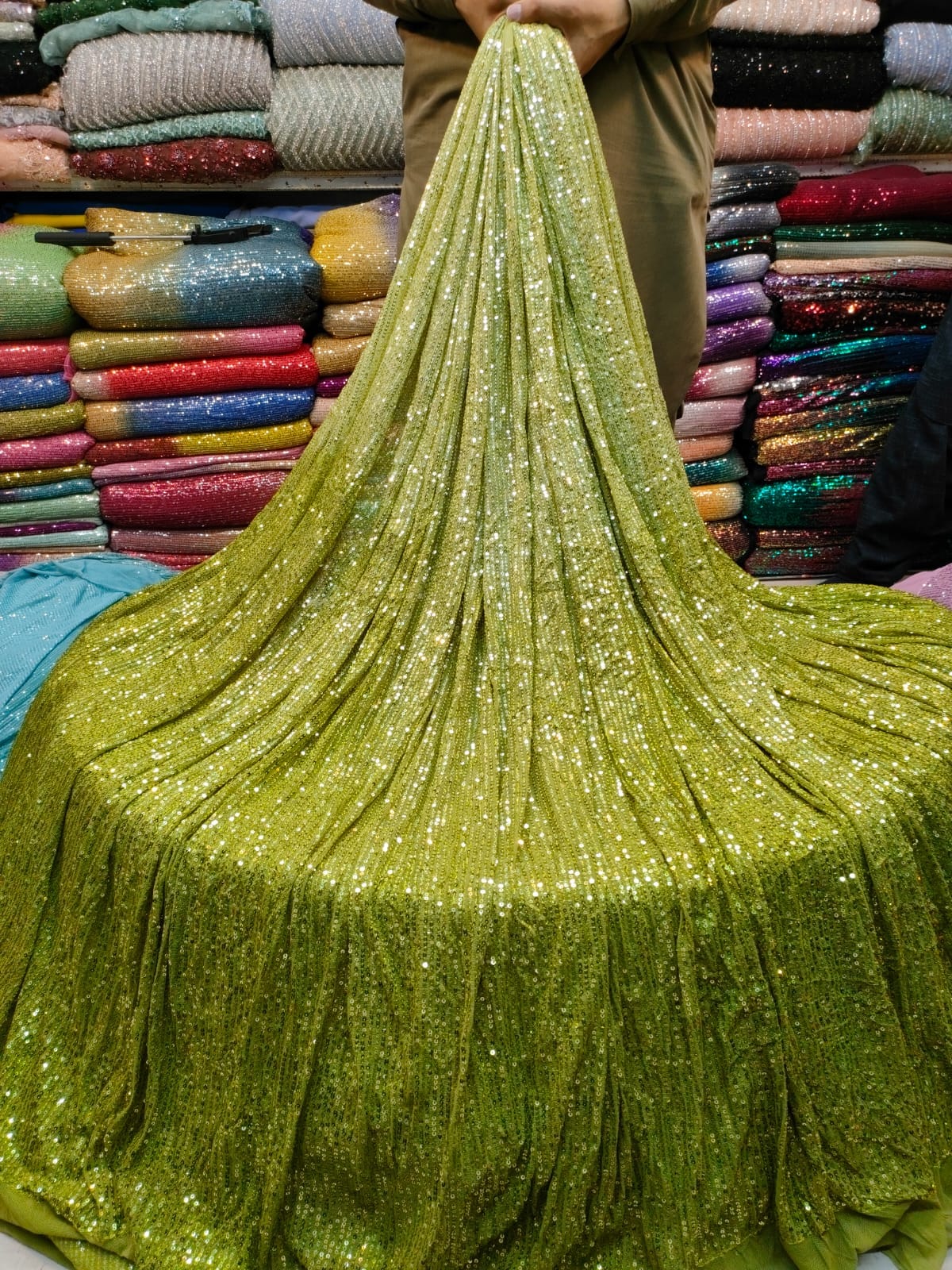 Shaded Ombre sequins on Net