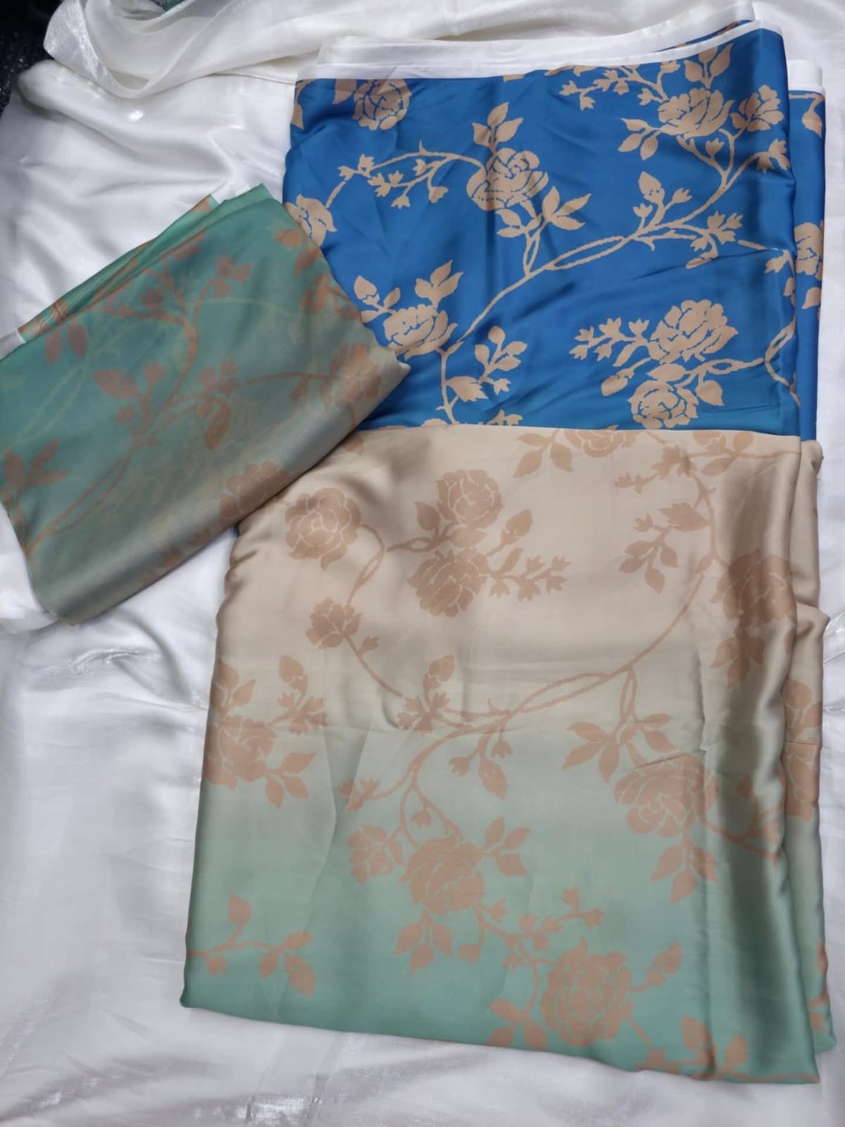 Digital print silk 3 pc suit