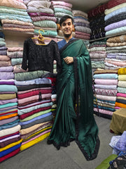 Ready to wear silk saree sequins blouse