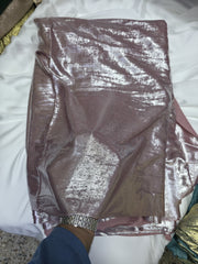 Arabic Shemar Velvet silk | French Shemar Velvet silk (tea pink silver shine )
