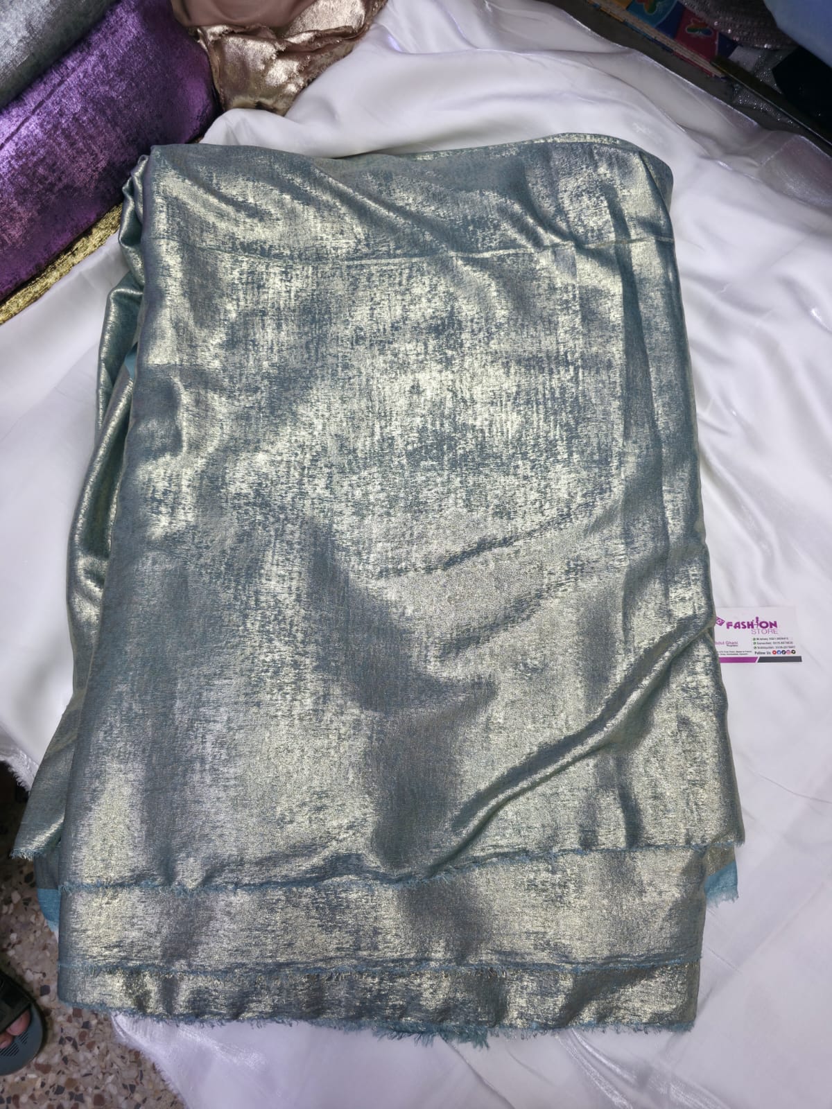 Arabic Shemar Velvet silk | French Shemar Velvet silk ( sea green )