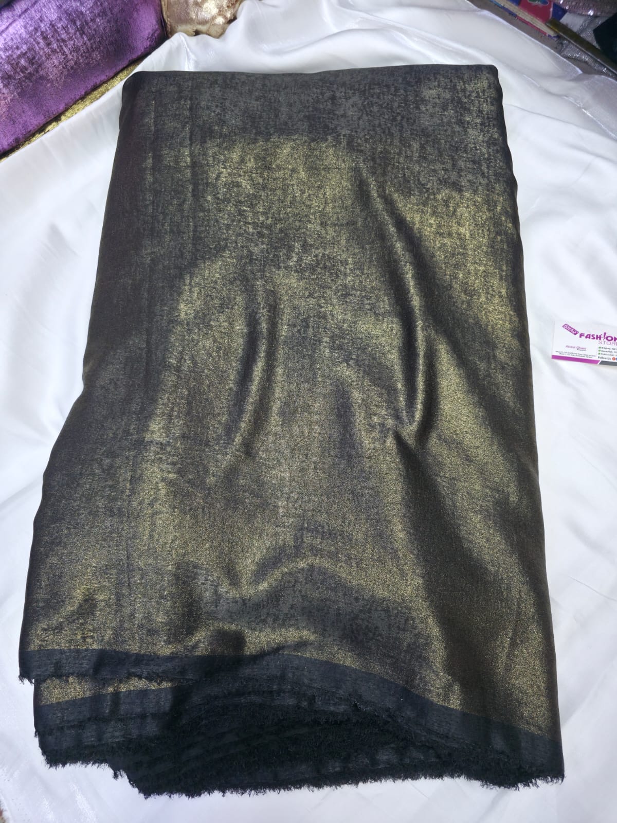Arabic Shemar Velvet silk | French Shemar Velvet silk ( black with dull gold )