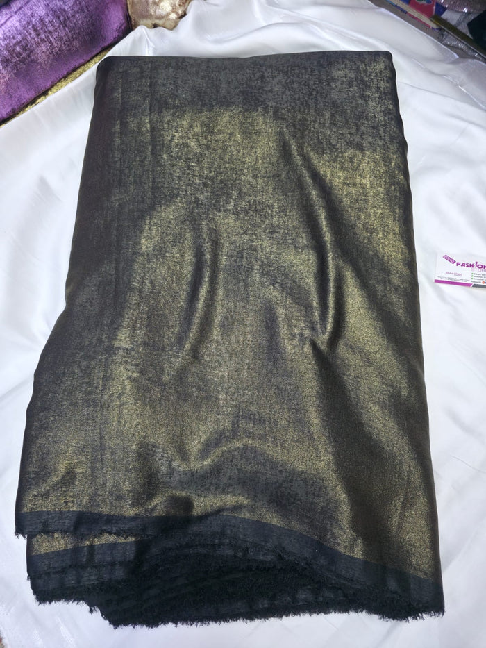Arabic Shemar Velvet silk | French Shemar Velvet silk ( black with dull gold )