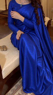 Arabic Shemar Velvet silk | French Shemar Velvet silk ( Royal blue )