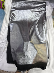 Arabic Shemar Velvet silk | French Shemar Velvet silk ( silver on black )