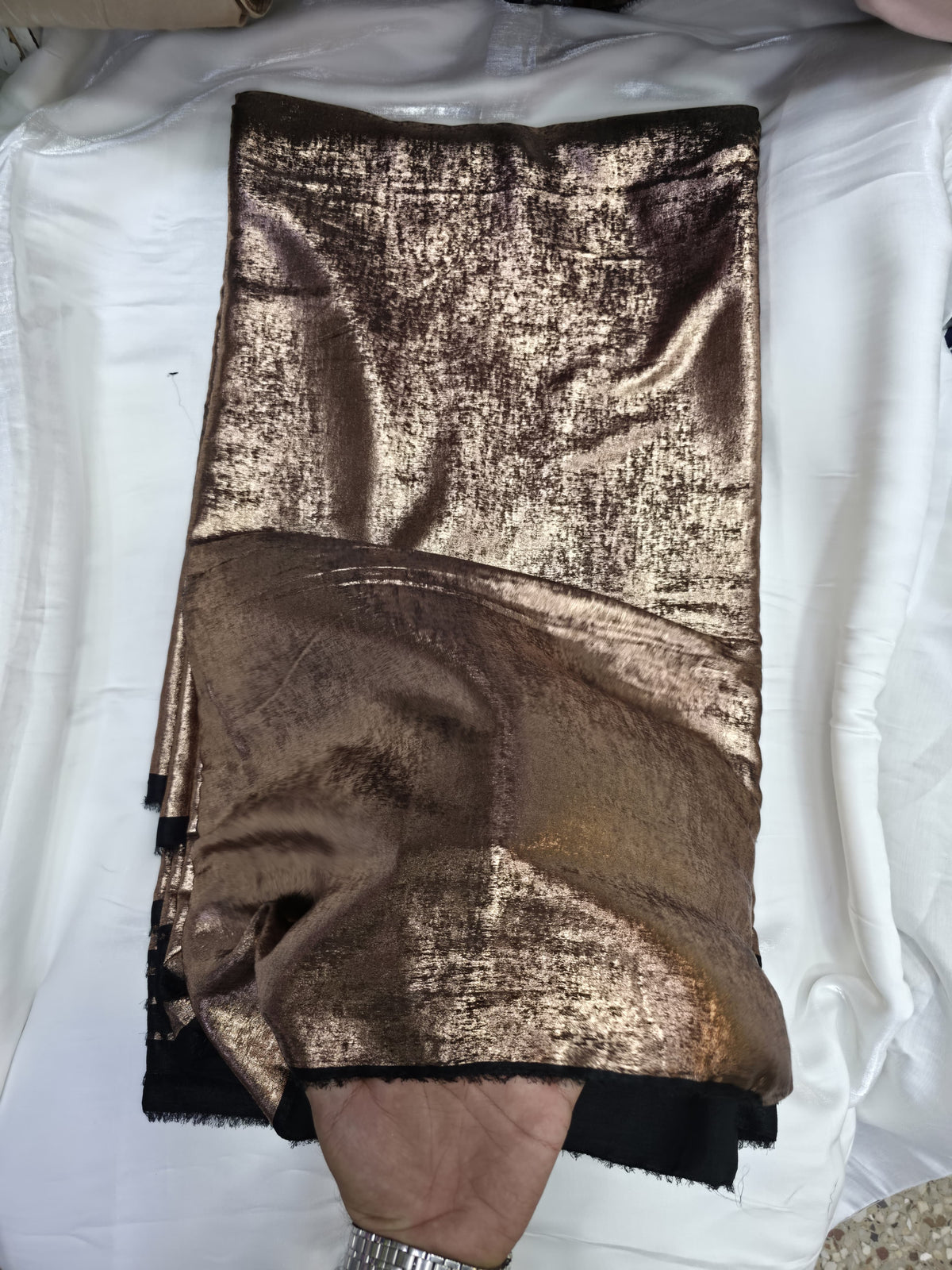 Arabic Shemar Velvet silk | French Shemar Velvet silk ( cooper on black base )