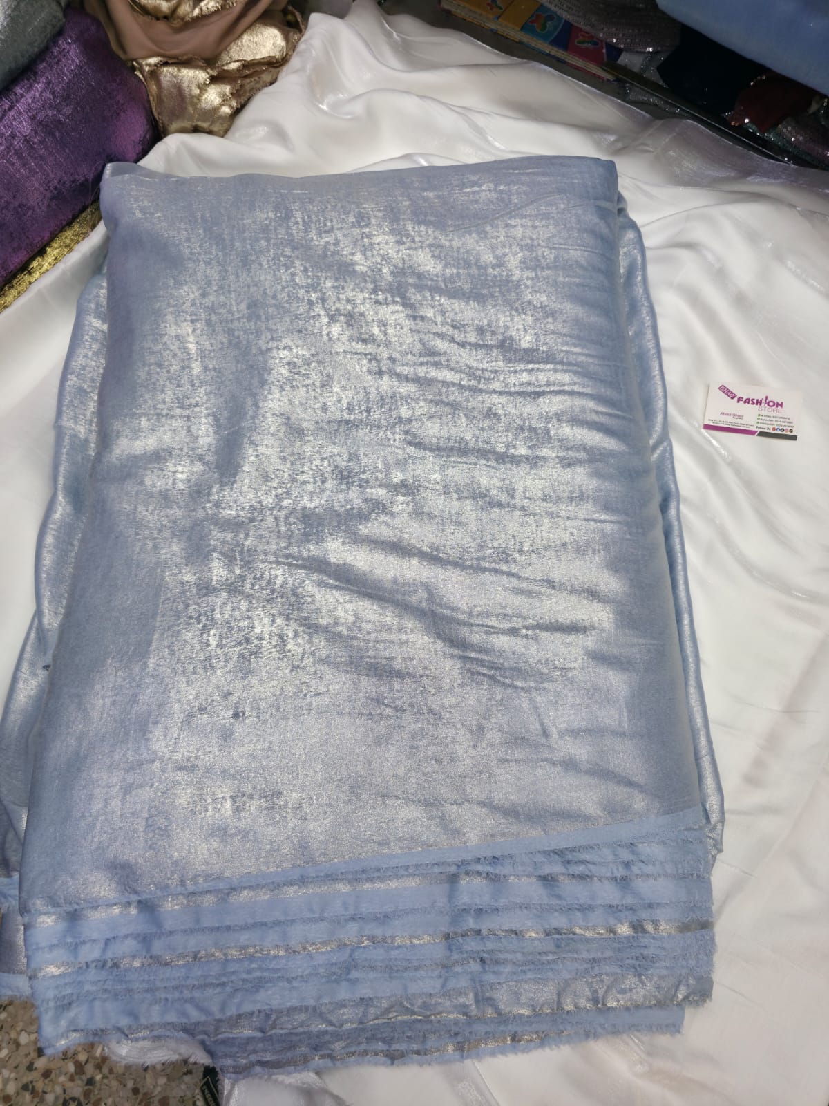 Arabic Shemar Velvet silk | French Shemar Velvet silk ( ice blue )
