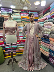 Gown style fancy saree