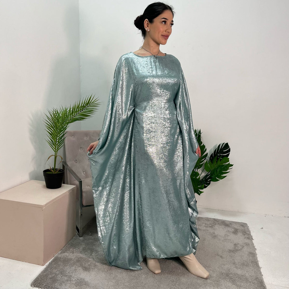 Arabic Shemar Velvet silk | French Shemar Velvet silk ( dark sea green )